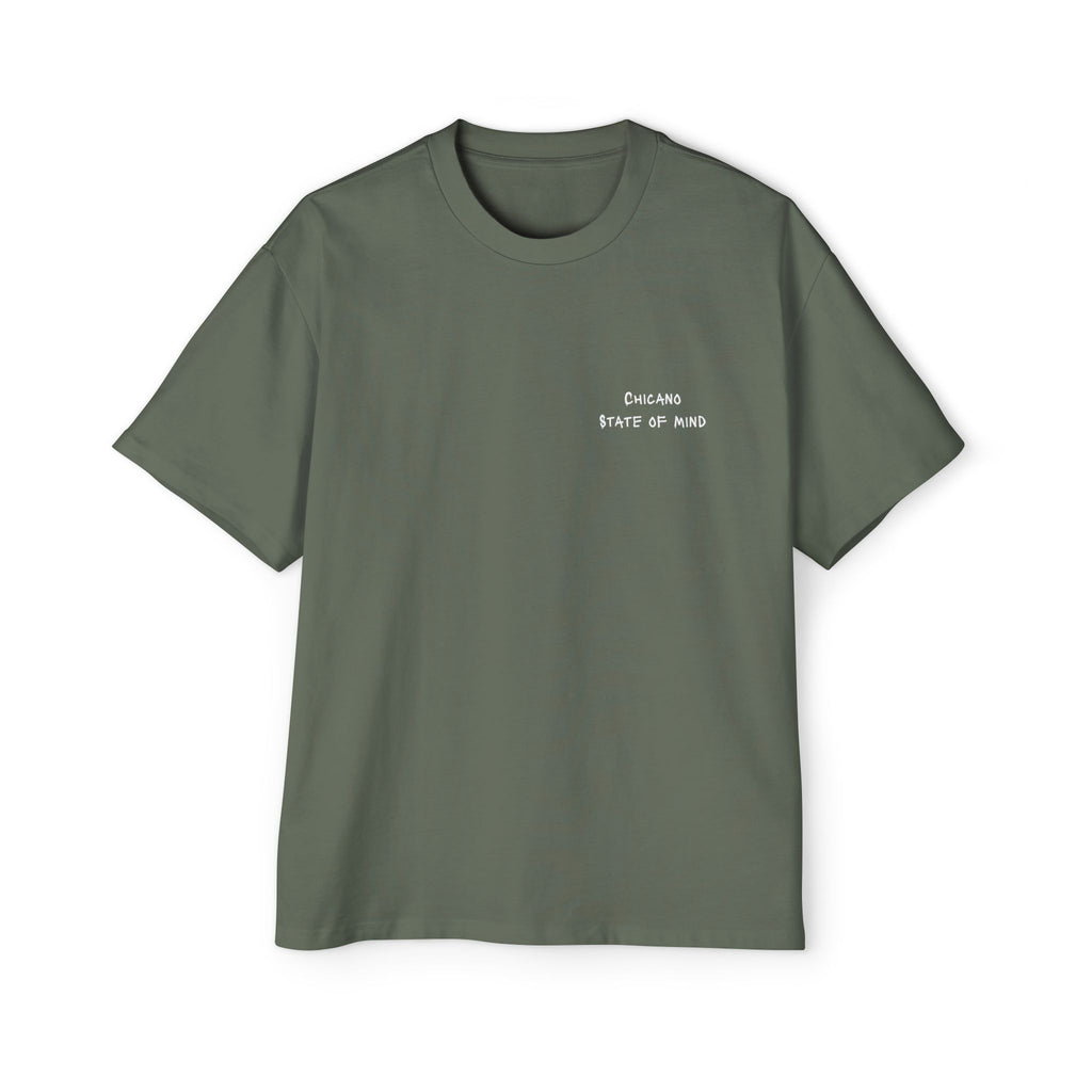 Our Blood Built Both Sides: Men's Heavy Oversized Tee